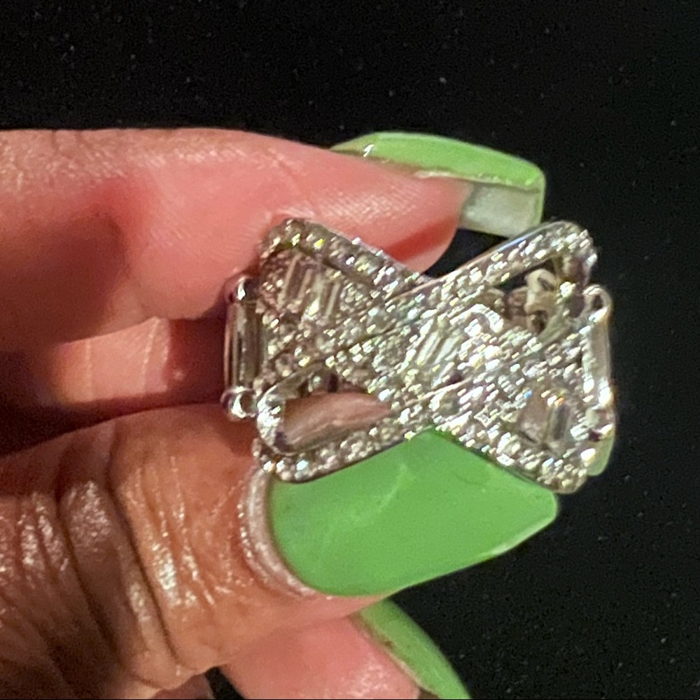 Triple Threat Twinkle White Ring